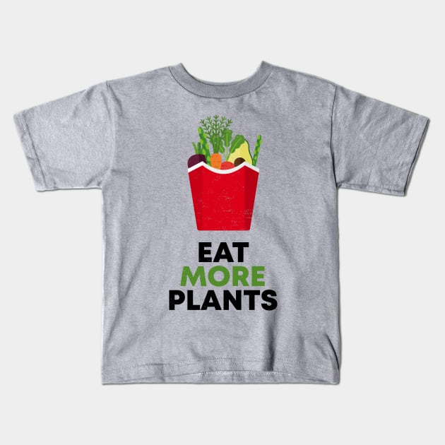 EAT MORE PLANTS Kids T-Shirt by mryetee